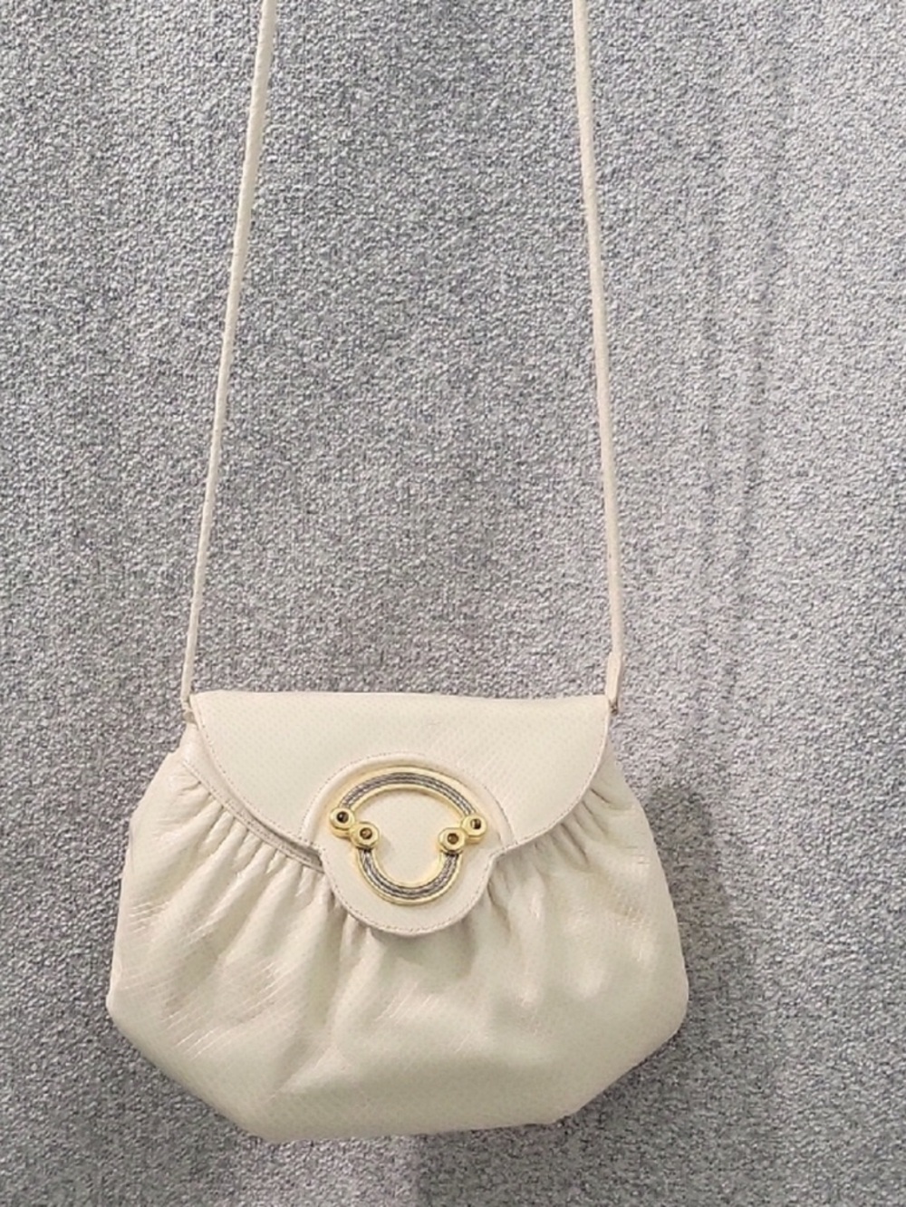Finesse La Model Vintage Cream Snakeskin Small  Crossbody Bag - Picture 10 of 10